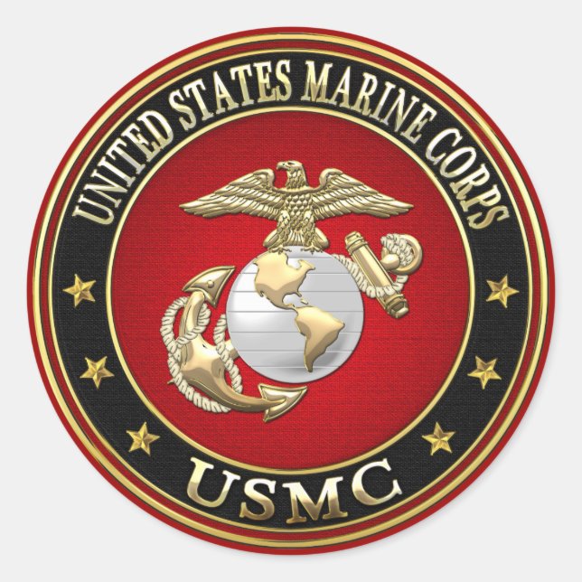 USMC EGA [Special Edition][3D] Runder Aufkleber (Vorderseite)