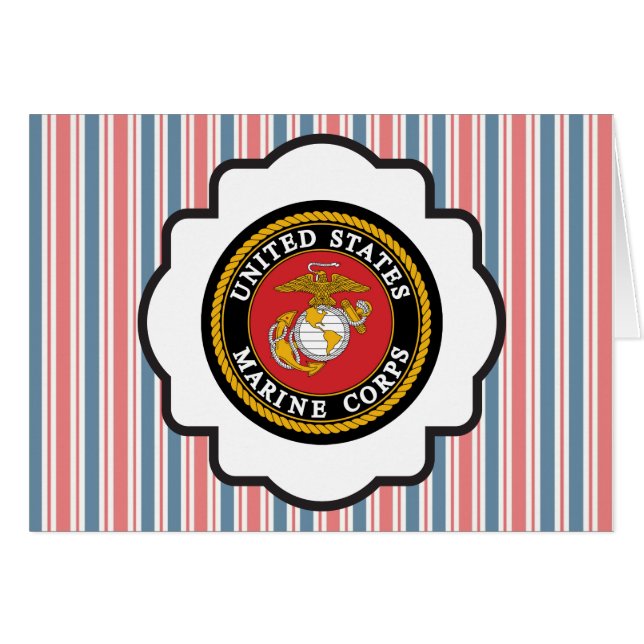 USMC Emblem mit roten, weißen und blauen Streifen (Vorderseite (Horizontal))
