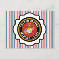 USMC Emblem mit roten, weißen und blauen Streifen