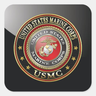 USMC-Emblem [Special Edition] [3D] Quadratischer Aufkleber
