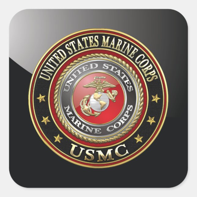 USMC-Emblem [Special Edition] [3D] Quadratischer Aufkleber (Vorderseite)