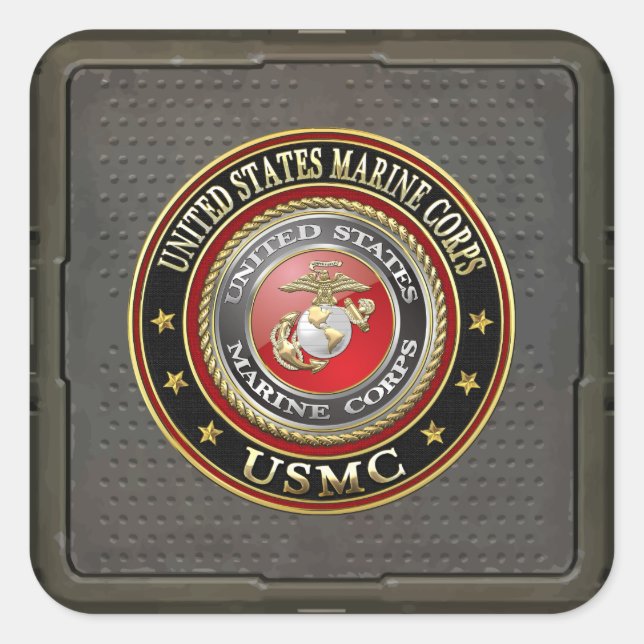 USMC-Emblem [Special Edition] [3D] Quadratischer Aufkleber (Vorderseite)
