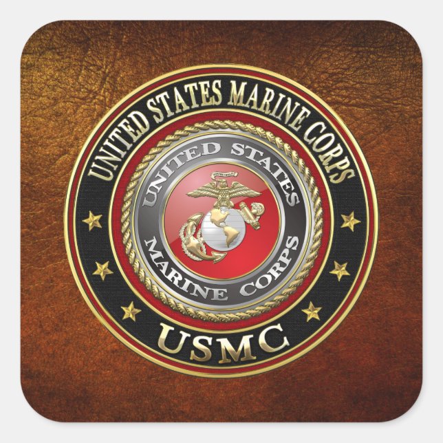 USMC-Emblem [Special Edition] [3D] Quadratischer Aufkleber (Vorderseite)