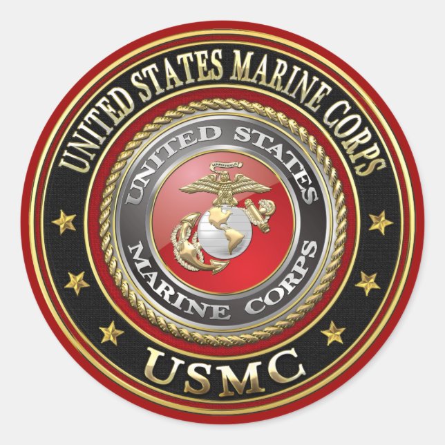 USMC-Emblem [Special Edition] [3D] Runder Aufkleber (Vorderseite)