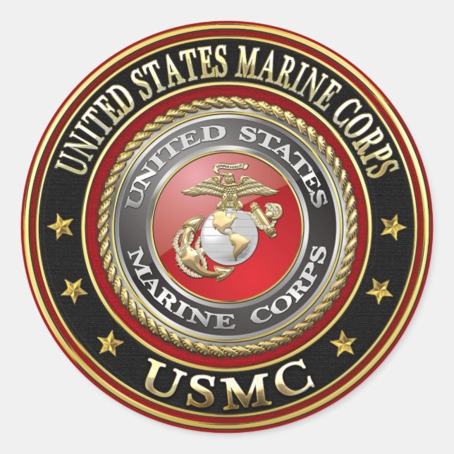 USMC-Emblem [Special Edition] [3D] Runder Aufkleber (Vorderseite)