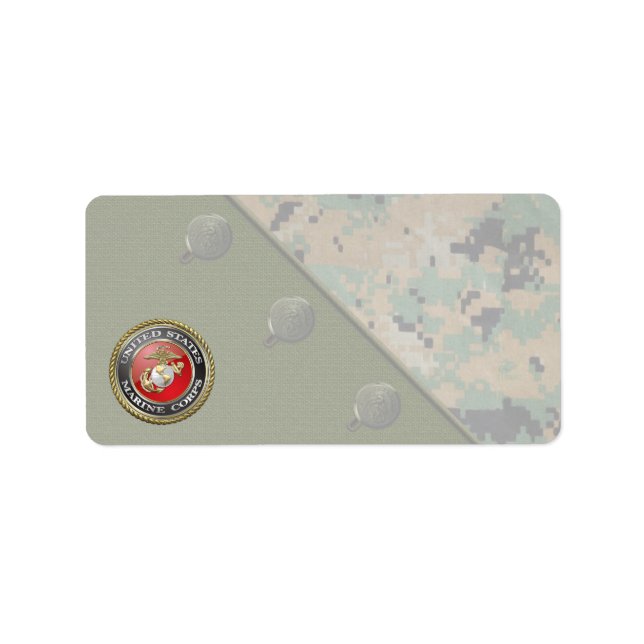 USMC-Emblem und Uniform [3D] Adressaufkleber (Vorne)