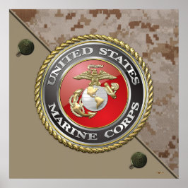 USMC-Emblem und Uniform [3D] Poster