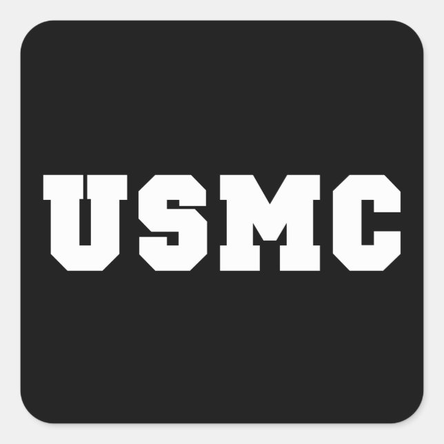 USMC [fett gedruckt] Quadratischer Aufkleber (Vorderseite)