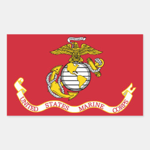 USMC-Flag Rechteckiger Aufkleber