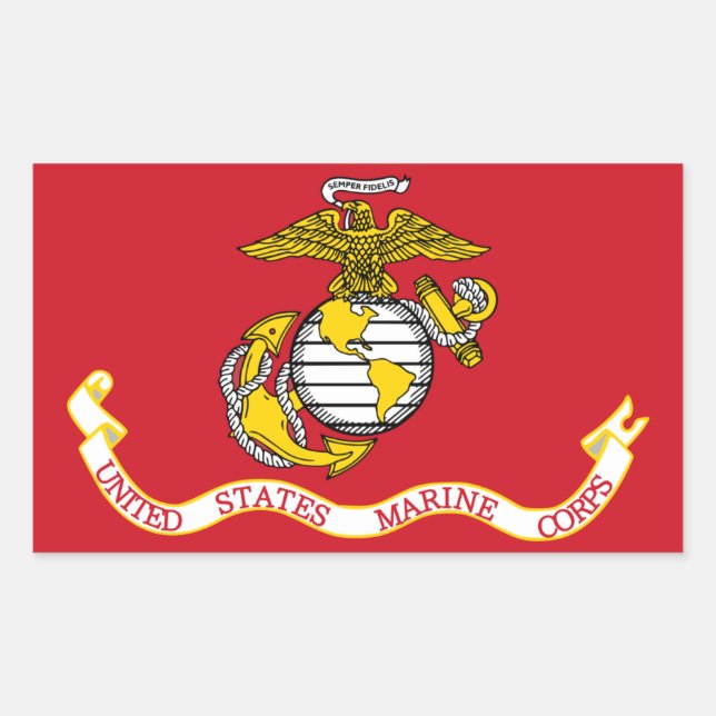 USMC-Flag Rechteckiger Aufkleber (Vorderseite)