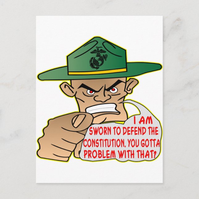 USMC Ich bin vereidigt, die Verfassung zu verteidi Postkarte (Vorderseite)