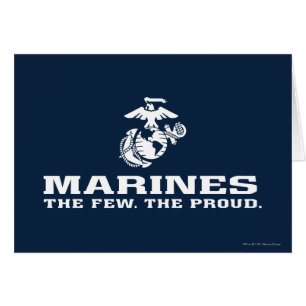 USMC Les rares Logo Fiers Empilés - Blanc