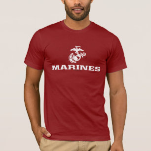 Usmc-Logo gestapelt - Weiß T-Shirt