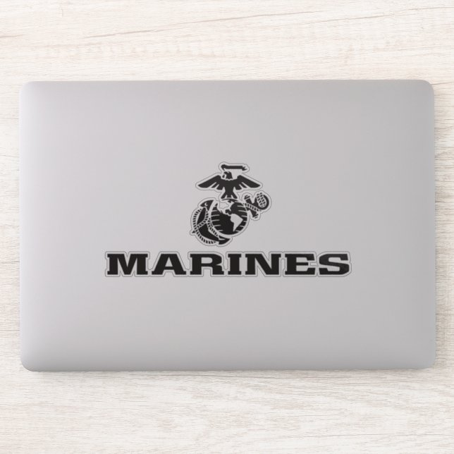 USMC-Logo mit schwarzen Logos Aufkleber (Computer)