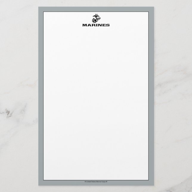 USMC-Logo mit schwarzen Logos Briefpapier (Vorderseite)