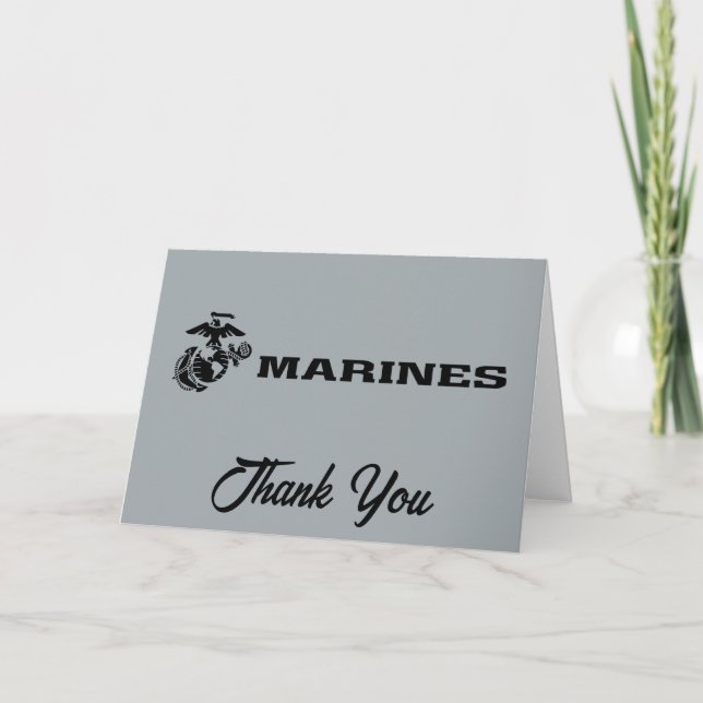 USMC-Logo mit schwarzen Logos Dankeskarte (Vorderseite)