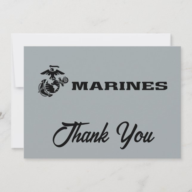 USMC-Logo mit schwarzen Logos Dankeskarte (Vorderseite)
