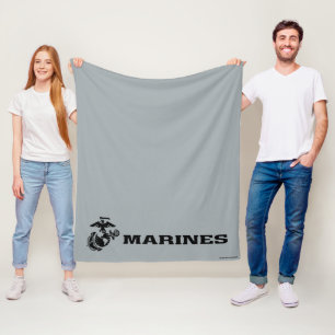 USMC-Logo mit schwarzen Logos Fleecedecke