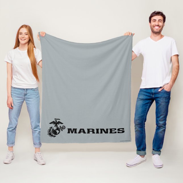 USMC-Logo mit schwarzen Logos Fleecedecke (Beispiel)