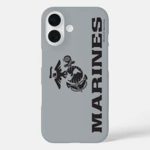 USMC-Logo mit schwarzen Logos iPhone 16 Hülle