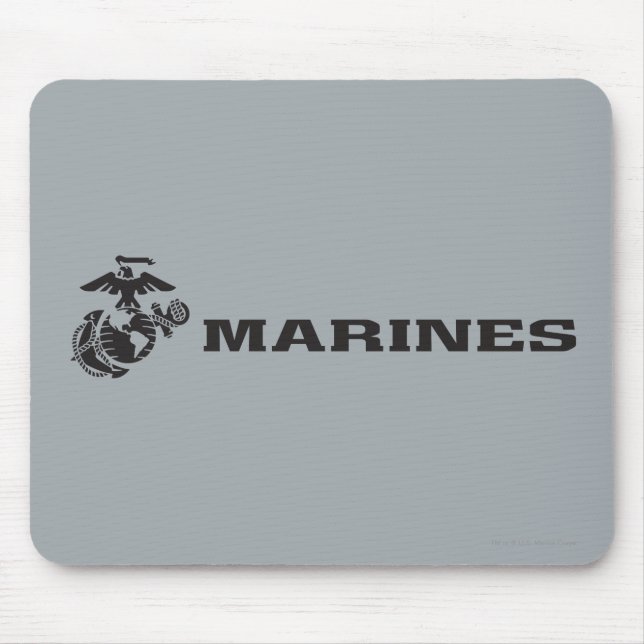 USMC-Logo mit schwarzen Logos Mousepad (Vorne)