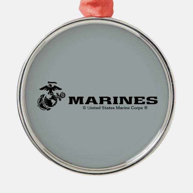 USMC-Logo mit schwarzen Logos Ornament Aus Metall (Vorne)