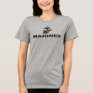 USMC-Logo mit schwarzen Logos Tri-Blend Shirt