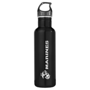 USMC-Logo - Weiß Edelstahlflasche