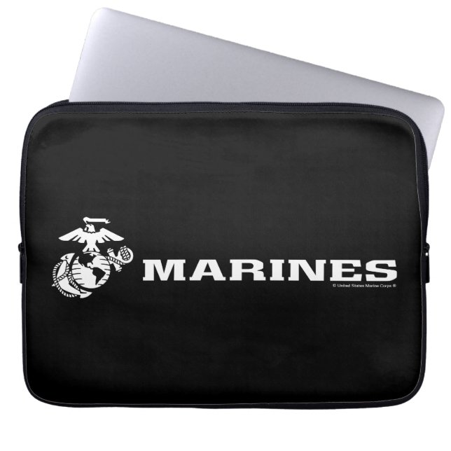 USMC-Logo - Weiß Laptopschutzhülle (Vorderseite)