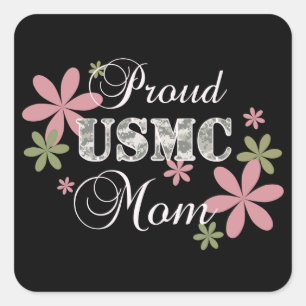 Usmc-Mama [Florida-Camouflage] Quadratischer Aufkleber