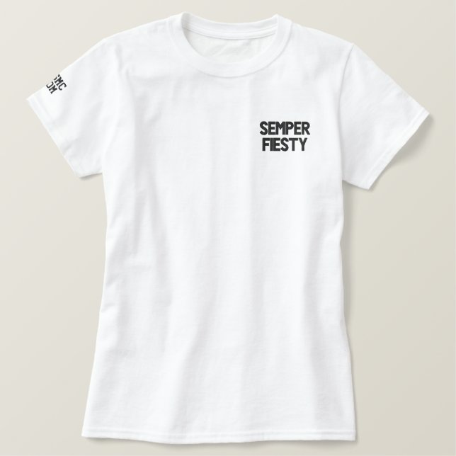 USMC Mama Semper Fiesty besticktes Shirt (Design vorne)