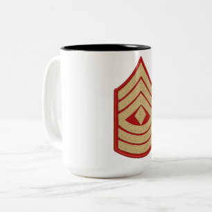 USMC Master Sergeant Dienstgradabzeichen Kaffeetas Zweifarbige Tasse