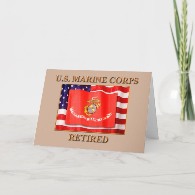 USMC pensionierte Gruß-Karte Karte (Vorderseite)
