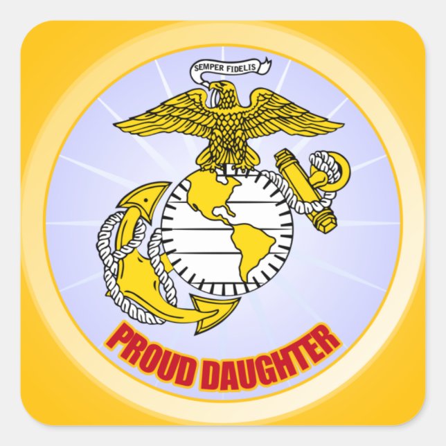 USMC Proud-Tochter Quadratischer Aufkleber (Vorderseite)