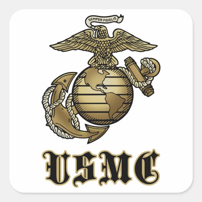 USMC QUADRATISCHER AUFKLEBER (Vorderseite)