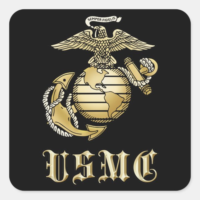 USMC QUADRATISCHER AUFKLEBER (Vorderseite)
