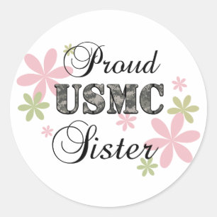 Usmc-Schwester [Florida-Camouflage] Runder Aufkleber