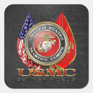USMC Semper Fi [Special Edition] [3D] Quadratischer Aufkleber