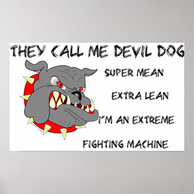 USMC Sie nennen mich Teufel Hund Poster (Vorne)