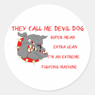 USMC Sie nennen mich Teufel Hund Runder Aufkleber