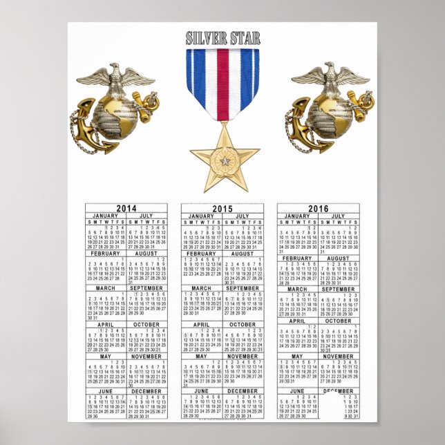 USMC SILVER STAR POSTER (Vorne)