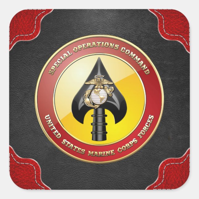 USMC Spezialeinsatzkommando (MARSOC) [3D] Quadratischer Aufkleber (Vorderseite)