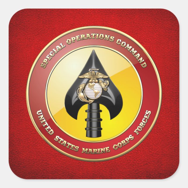 USMC Spezialeinsatzkommando (MARSOC) [3D] Quadratischer Aufkleber (Vorderseite)