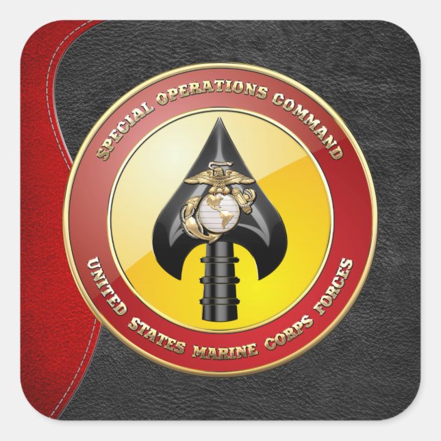 USMC Spezialeinsatzkommando (MARSOC) [3D] Quadratischer Aufkleber (Vorderseite)