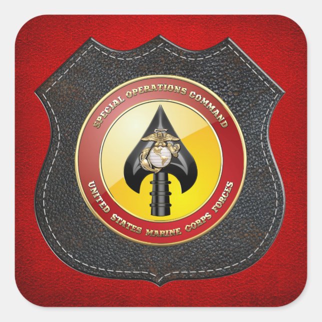 USMC Spezialeinsatzkommando (MARSOC) [3D] Quadratischer Aufkleber (Vorderseite)