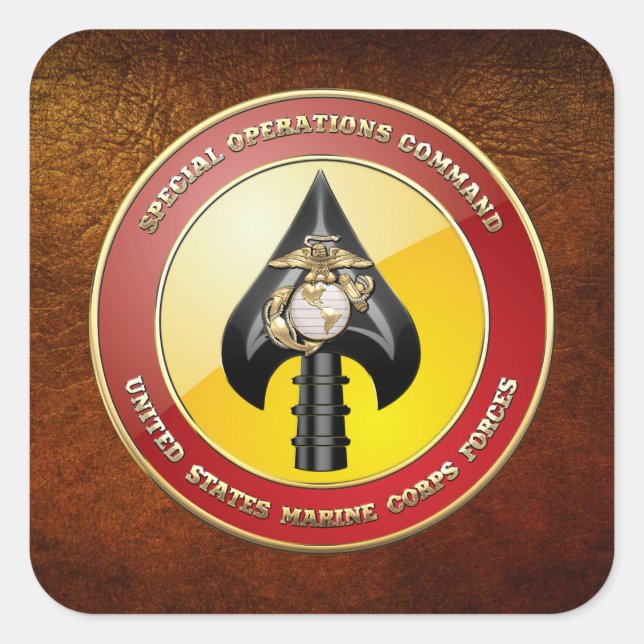 USMC Spezialeinsatzkommando (MARSOC) [3D] Quadratischer Aufkleber (Vorderseite)