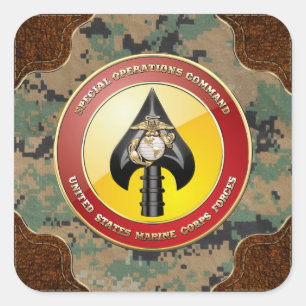 Usmc-Spezialoperationen befehlen (MARSOC) [3D] Quadratischer Aufkleber