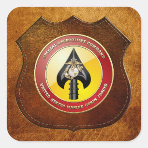 Usmc-Spezialoperationen befehlen (MARSOC) [3D] Quadratischer Aufkleber