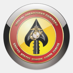 Usmc-Spezialoperationen befehlen (MARSOC) [3D] Runder Aufkleber