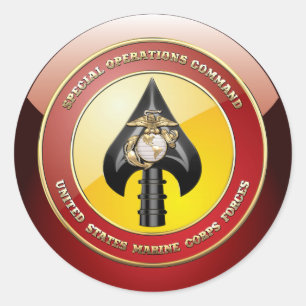 Usmc-Spezialoperationen befehlen (MARSOC) [3D] Runder Aufkleber